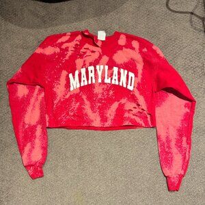 Maryland Distressed Cropped Crewneck